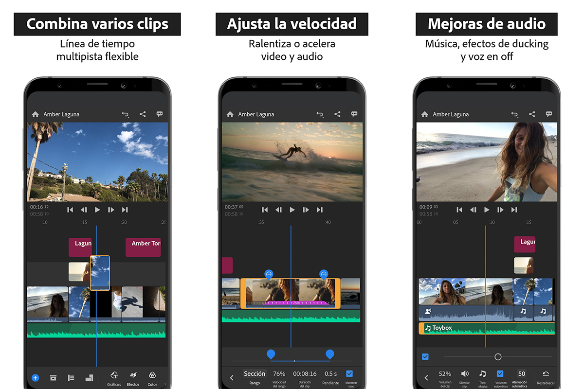 Aplicaciones para editar vídeos en Android: Adobe Premiere Rush